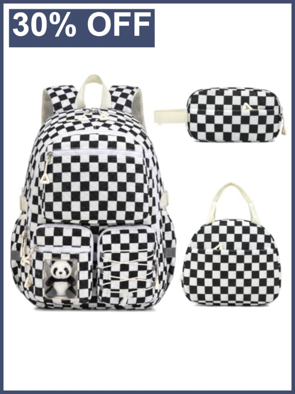 Corduroy Kids Backpack Set with Lunch Bag and Pencil Pouch